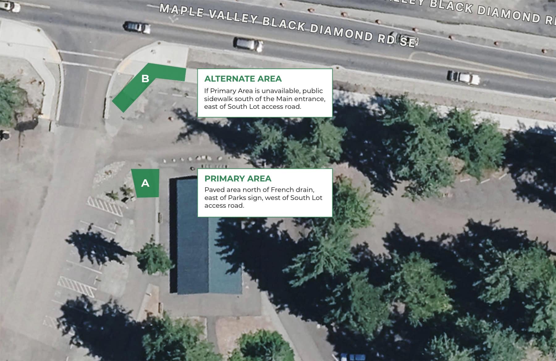 Top-down map view of Primary and Alternate expression Zones